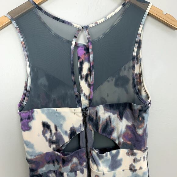 Silence Noise Mesh Skater Dress Purple Gray Watercolor Cutout Urban Outfitters M - Picture 7 of 11